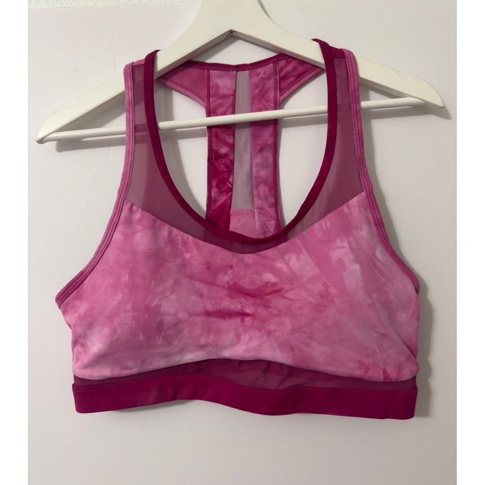 Zyia Active Pink Tie Dye‎ Racerback Sports Bra XXXL Mesh Panels
